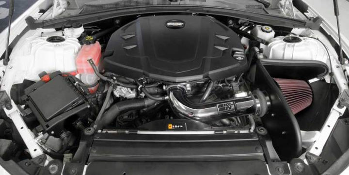 K&N 16-17 Chevy Camaro 3.6L Silver Typhoon Short Ram Intake - Bull Strap