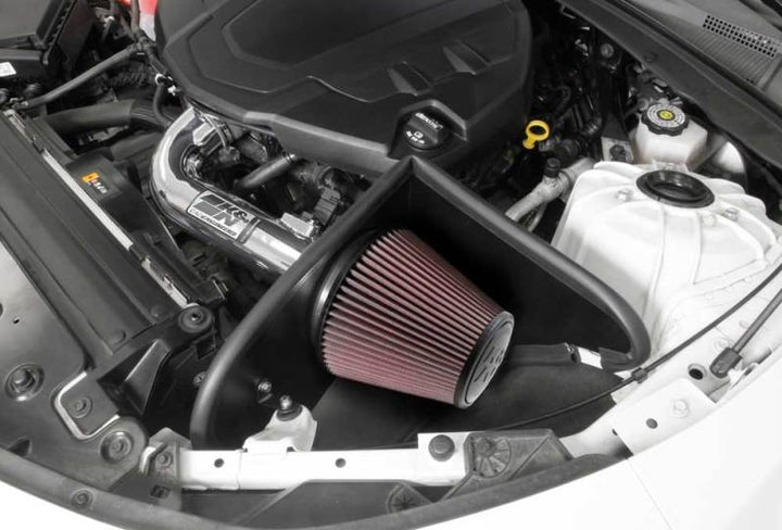 K&N 16-17 Chevy Camaro 3.6L Silver Typhoon Short Ram Intake - Bull Strap