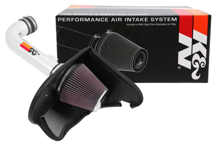 K&N 16-17 Chevy Camaro 3.6L Silver Typhoon Short Ram Intake - Bull Strap