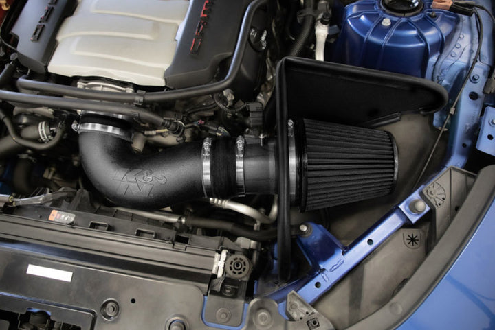 K&N 16-23 Chevrolet Camaro SS 6.2L V8 F/I DRYFLOW Performance Air Intake System - Bull Strap