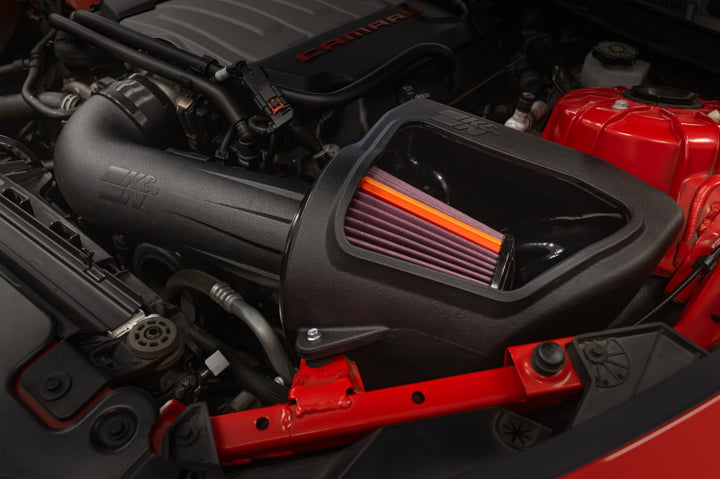 K&N 16-24 Chevy Camaro SS V8-6.2L F Performance Air Intake System - Bull Strap