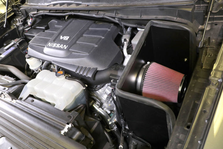 K&N 17-18 Nissan Titan XD V8 5.6L AirCharger Performance Intake - Bull Strap