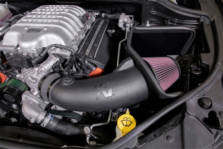 K&N 18-19 Jeep Grand Cherokee Trackhawk V8-6.2L F/I AirCharger Performance Intake - Bull Strap