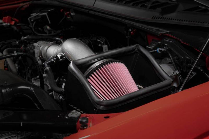 K&N 18-24 Ford F150 3.3L V6 Performance Air Intake System w/ Red Air Filter - Bull Strap