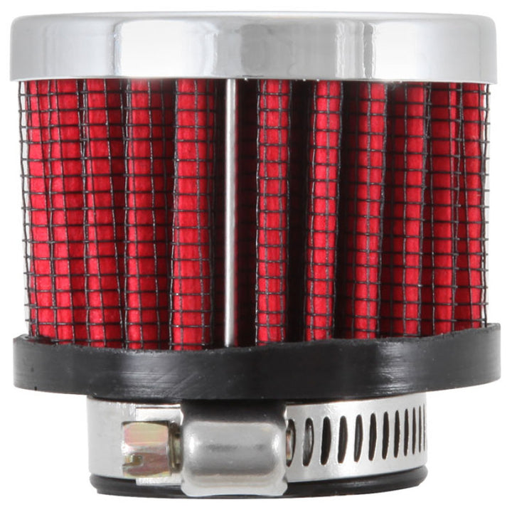 K&N 1in Flange ID x 2in OD x 1.5 inch H Rubber Base Crankcase Vent Filter - Bull Strap