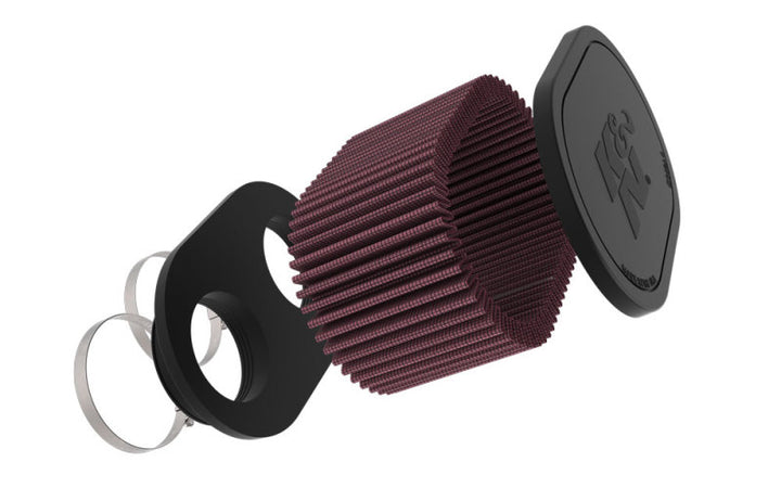 K&N 2-1/8in DUAL FLG 6-1/4 X 4inOD 3inH Universal Clamp-On Air Filter - Bull Strap