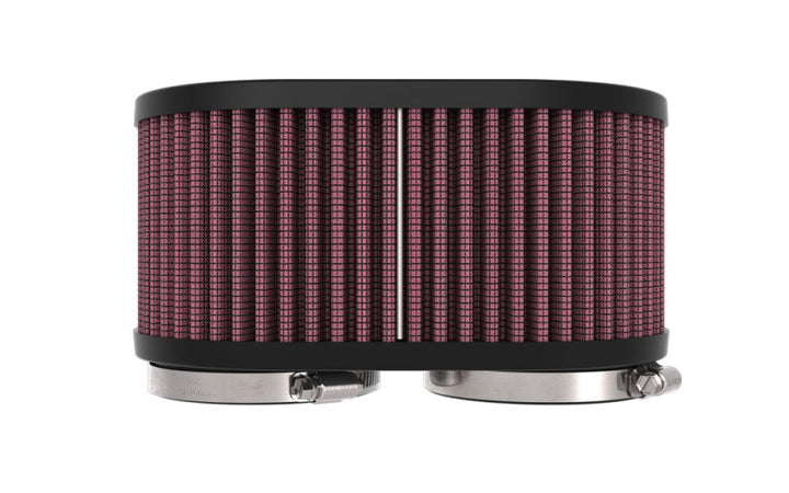 K&N 2-1/8in DUAL FLG 6-1/4 X 4inOD 3inH Universal Clamp-On Air Filter - Bull Strap