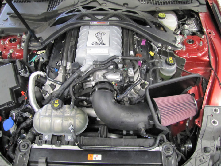 K&N 20-21 Ford Mustang GT500 5.2L V8 AirCharger Performance Intake - Bull Strap