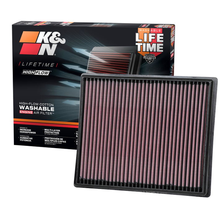 K&N 20-21 Nissan Frontier 3.8L V6 Replacement Air Filter - Bull Strap