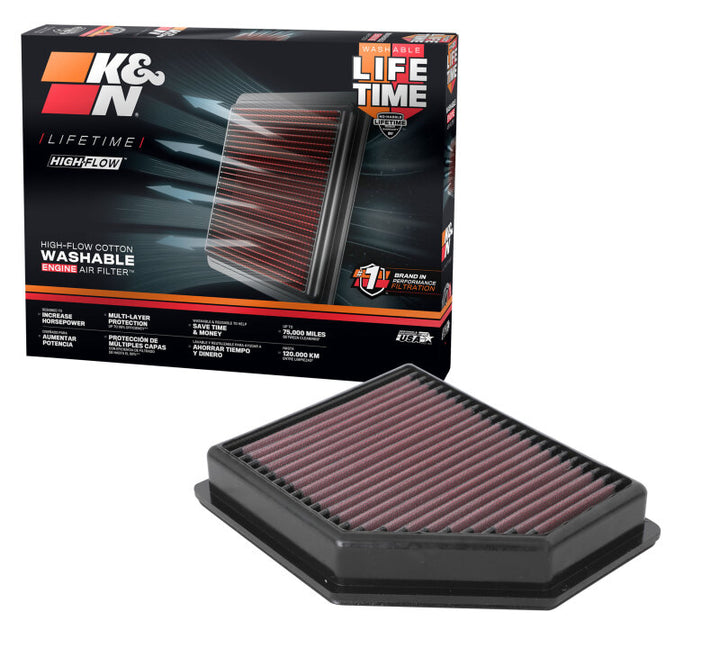 K&N 20-22 Nissan Sentra 2.0L L4 Replacement Air Filter - Bull Strap