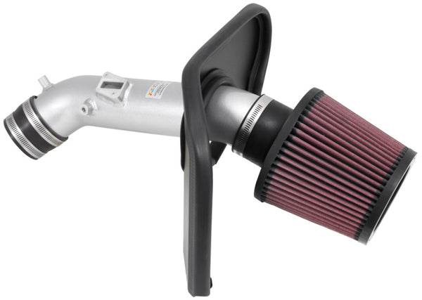 K&N 2013-14 Honda Accord 2.4L L4 69 Series Typhoon Air Intake System - Silver Cold Air Intake Kit - Bull Strap