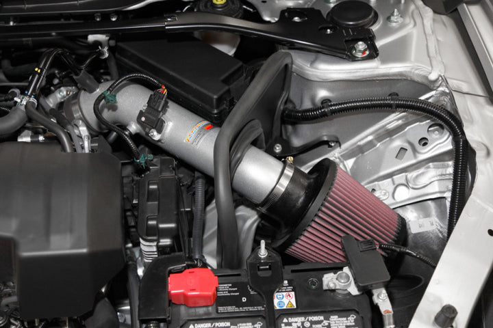 K&N 2013-14 Honda Accord 2.4L L4 69 Series Typhoon Air Intake System - Silver Cold Air Intake Kit - Bull Strap