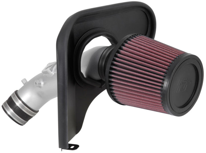 K&N 2013-14 Honda Accord 2.4L L4 69 Series Typhoon Air Intake System - Silver Cold Air Intake Kit - Bull Strap