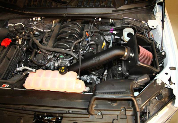K&N 2015 Ford F-150 5.0L V8 Performance Intake Kit - Bull Strap