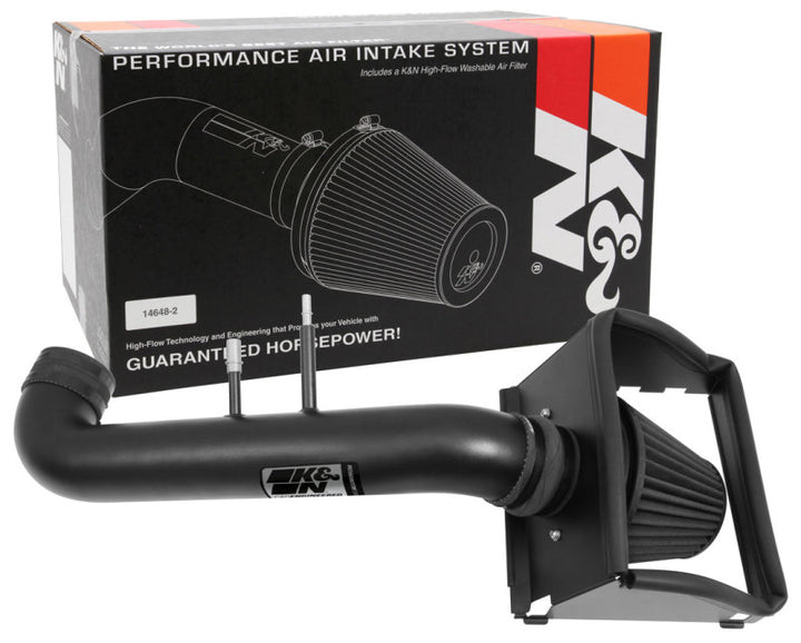 K&N 2015 Ford F150 5.0L V8 Blackhawk Performance Intake Kit - Bull Strap