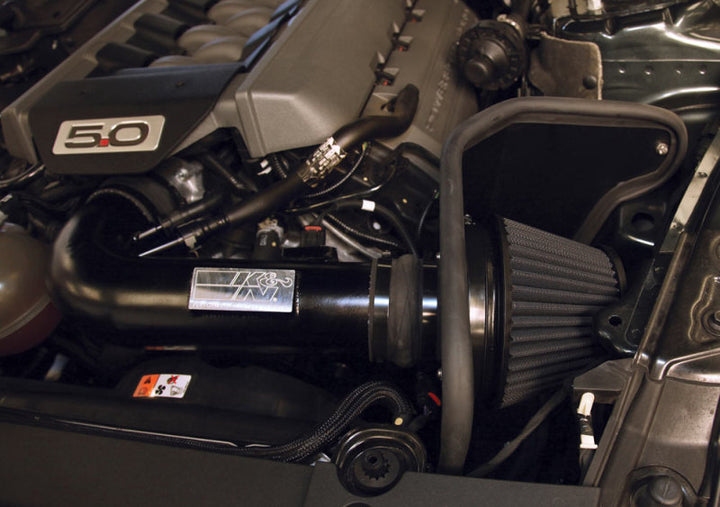 K&N 2015 Ford Mustang GT 5.0L V8 Black Performance Intake Kit - Bull Strap