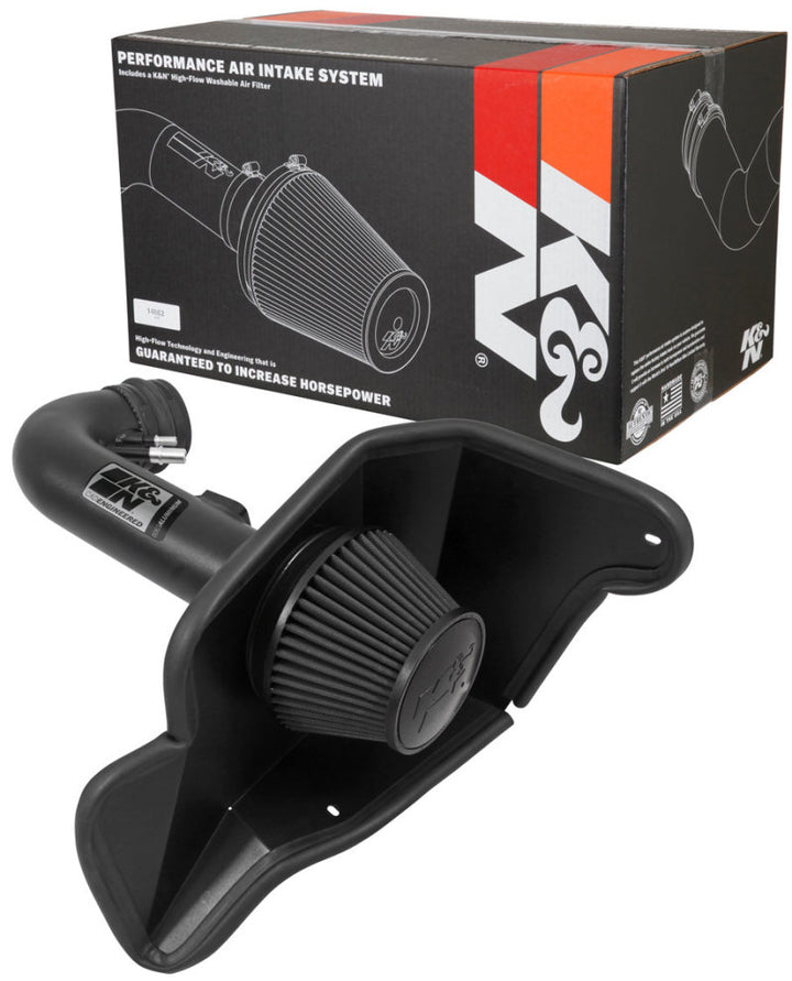 K&N 2015 Ford Mustang GT 5.0L V8 Black Performance Intake Kit - Bull Strap