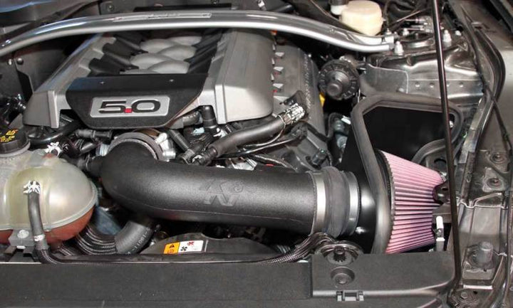 K&N 2015 Ford Mustang GT 5.0L V8 F/I Performance Intake Kit - Bull Strap