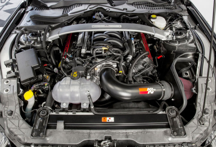 K&N 2016-2017 Ford Mustang Shelby 5.2L V8 Typhoon Cold Air Intake System - Bull Strap