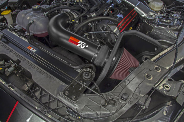 K&N 2016-2017 Ford Mustang Shelby 5.2L V8 Typhoon Cold Air Intake System - Bull Strap