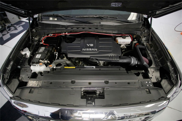 K&N 2017 Nissan Titan V8-5.6L F/I AirCharger Performance Intake - Bull Strap