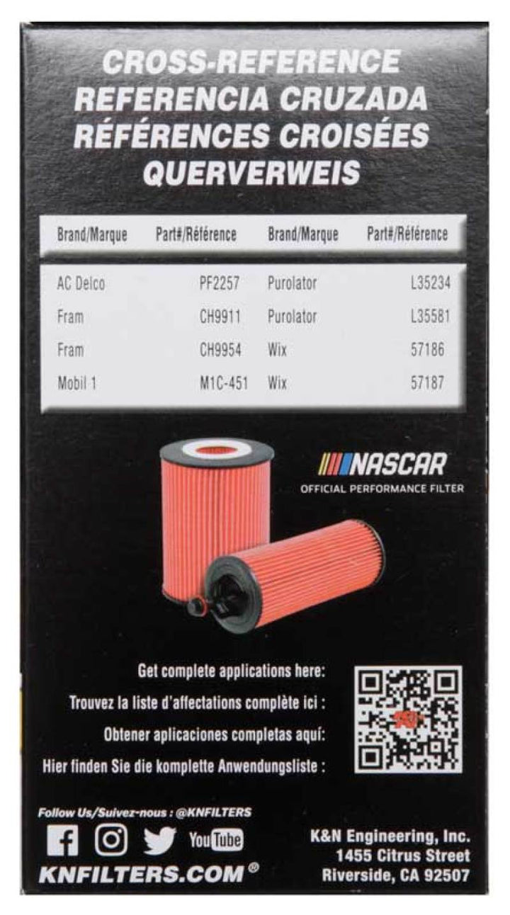 K&N 2018 Audi RS3 2.5L Cartridge Oil Filter - Bull Strap
