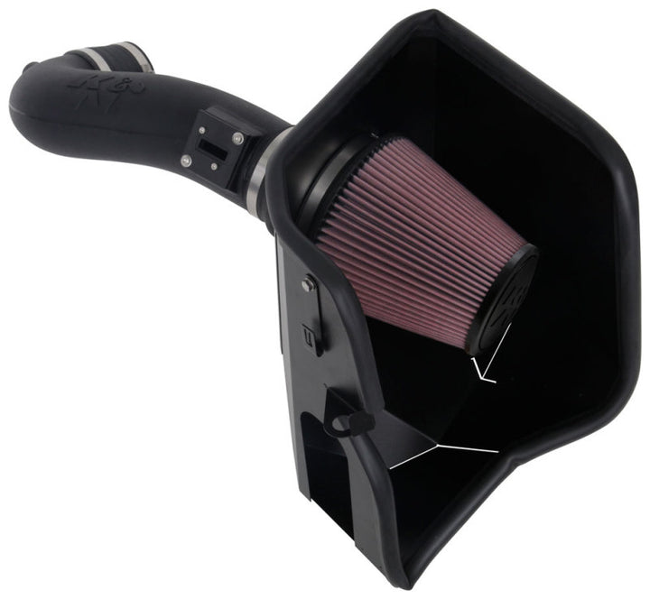 K&N 2019+ Chevrolet 1500 5.3L / 6.2L V8 F/I AirCharger Performance Intake System - Bull Strap
