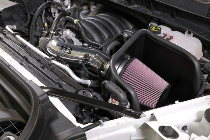 K&N 2019 Chevy Silverado / GMC Sierra 1500 V8-5.3/6.2L Performance Air Intake Kit - Bull Strap
