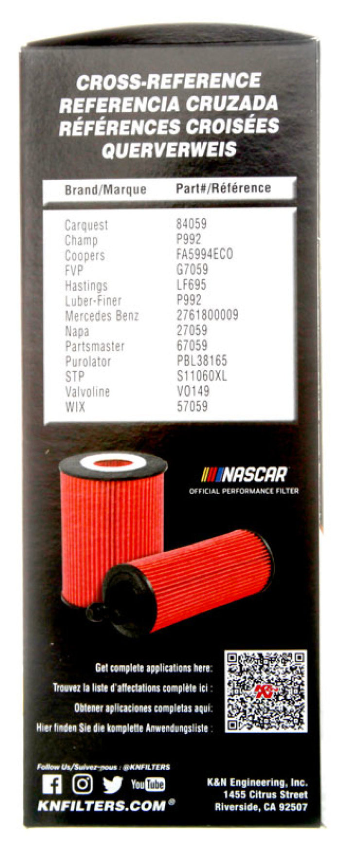 K&N 2020 Mercedes-Benz C43 AMG Oil Filter - Bull Strap