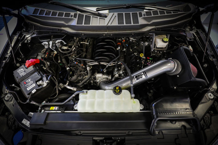 K&N 2021+ Ford F-150 V8-5.0L F/I High Flow Performance Intake Kit - Bull Strap