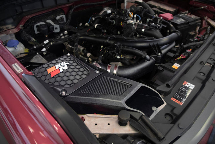 K&N 21-23 Ford Bronco 2.7L V6 F/I DRYFLOW Performance Air Intake System - Bull Strap