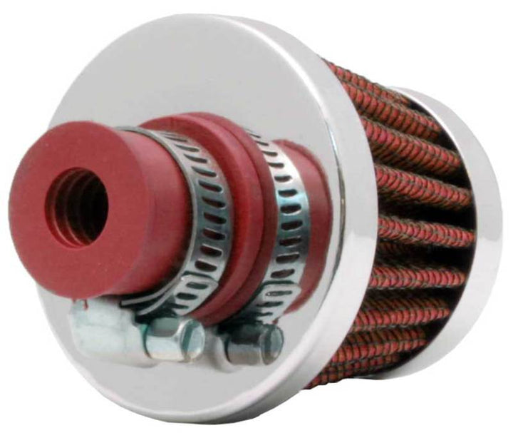 K&N 2in Base OD x .375in Flange ID x 1.75in H Rubber Base Crankcase Vent Filter - Bull Strap