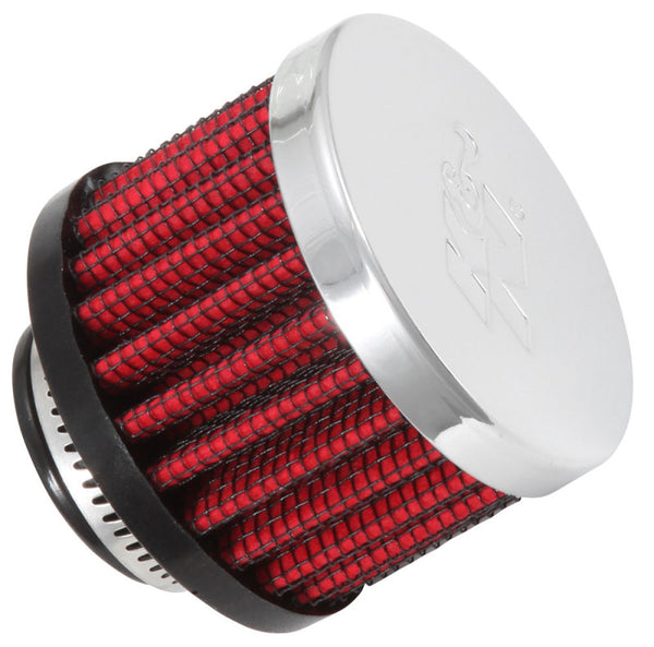 K&N 3/4 inch ID 2 inch OD 1.5 inch H Clamp On Crankcase Vent Filter - Bull Strap