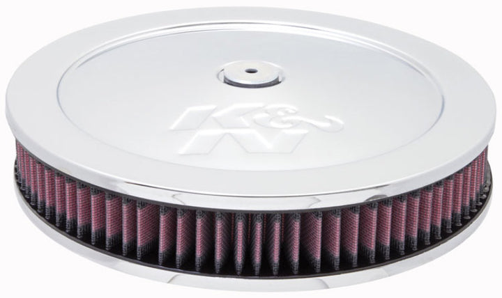 K&N 5 1/8in Flange 11in OD 3 1/4in Height w/ Vent Custom Air Cleaner Assembly - Bull Strap