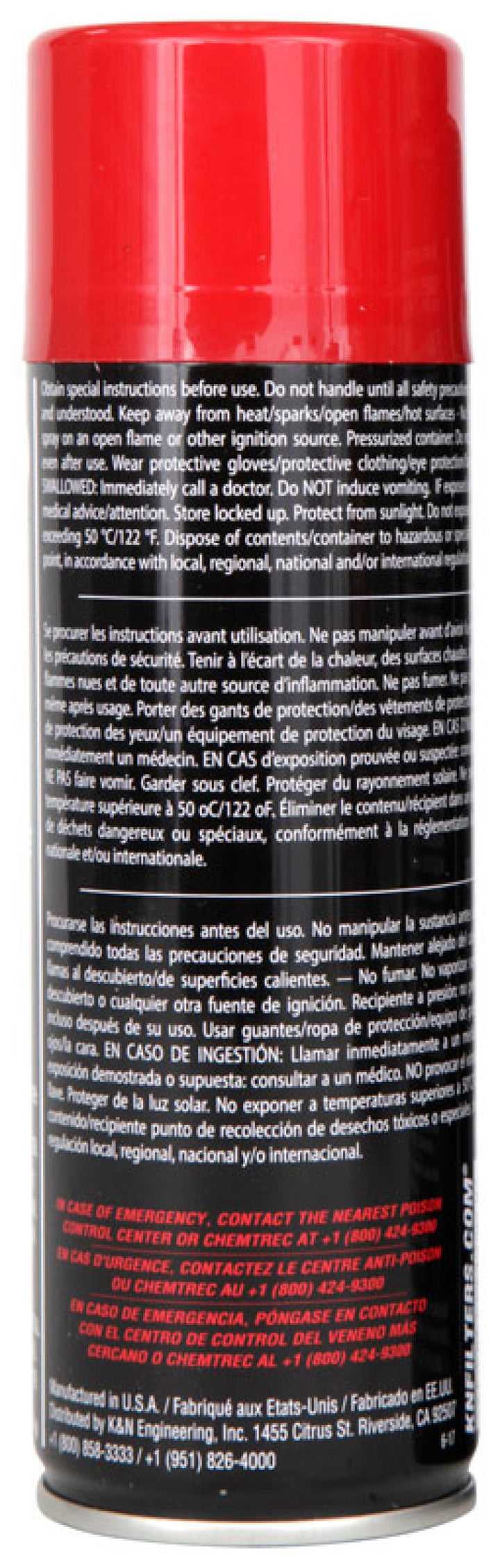 K&N 6.5 OZ Aerosol Spray Air Filter Oil - Bull Strap