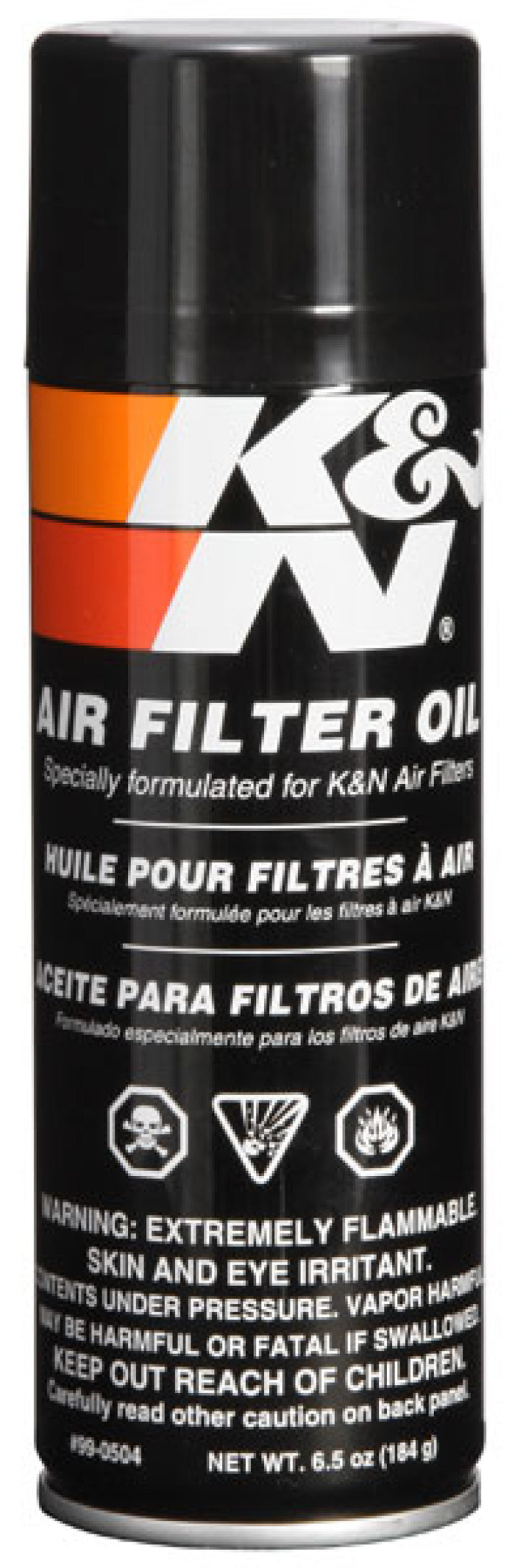 K&N 6.5 OZ Aerosol Spray Air Filter Oil - Bull Strap