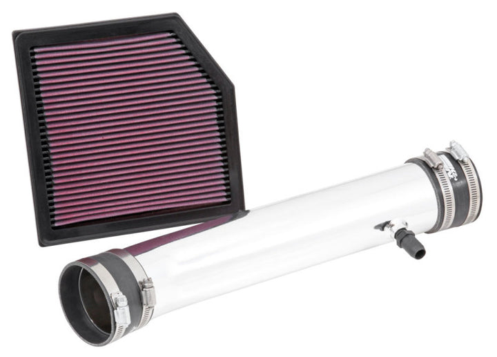 K&N 69 Series Performance Typhoon Intake Kit - Polished for 13-14 Lexus GS350 3.5L V6 - Bull Strap