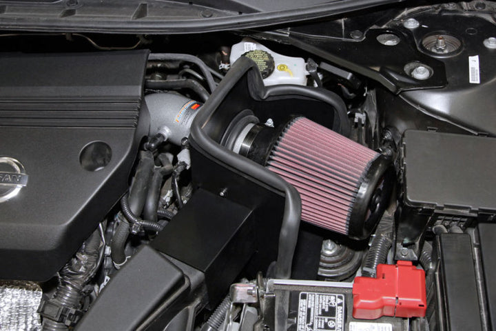 K&N 69 Series Typhoon Performance Intake Kit - Silver for 13-14 Nissan Altima 2.5L L4 - Bull Strap