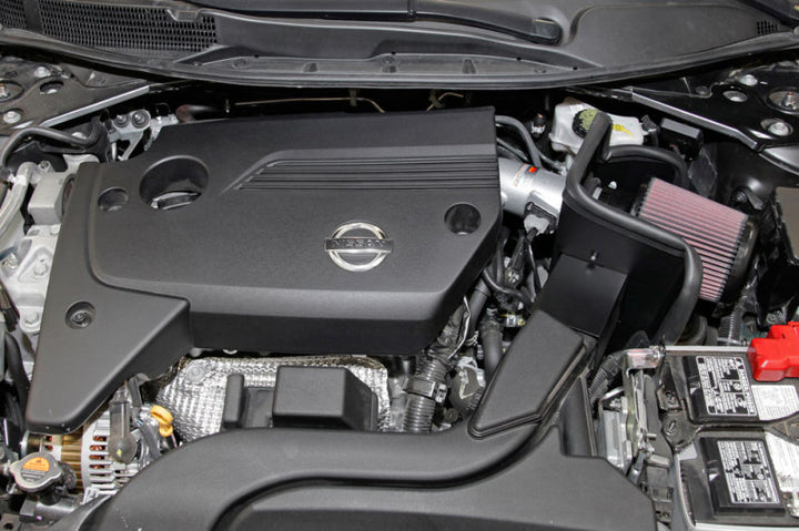 K&N 69 Series Typhoon Performance Intake Kit - Silver for 13-14 Nissan Altima 2.5L L4 - Bull Strap