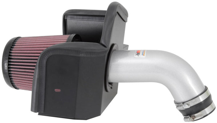 K&N 69 Series Typhoon Performance Intake Kit - Silver for 13-14 Nissan Altima 2.5L L4 - Bull Strap