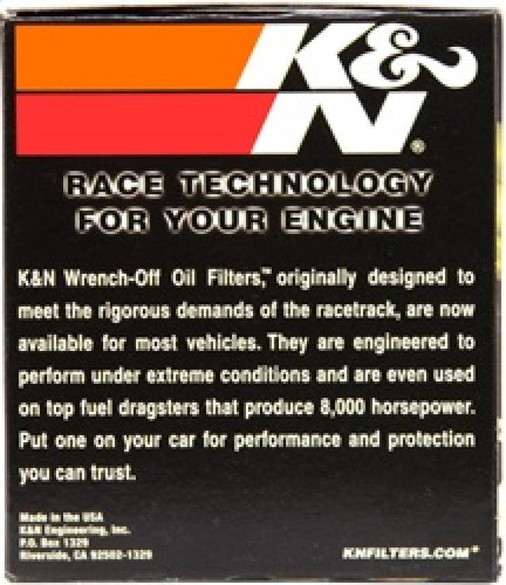 K&N 87-92 Supra Non-Turbo / 99-04 Grand Cherokee 4.0 Performance Gold Oil Filter - Bull Strap