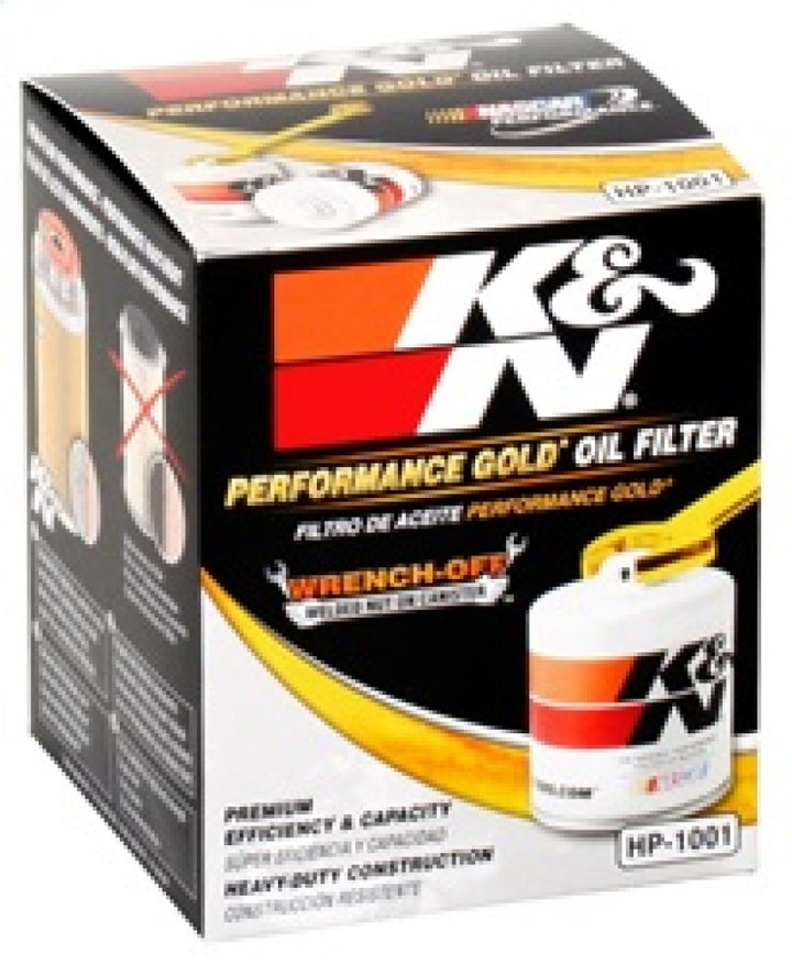 K&N Chevy / Pontiac / GMC / Buick Performance Gold Oil Filter - Bull Strap