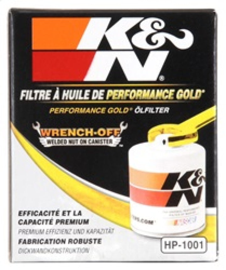 K&N Chevy / Pontiac / GMC / Buick Performance Gold Oil Filter - Bull Strap
