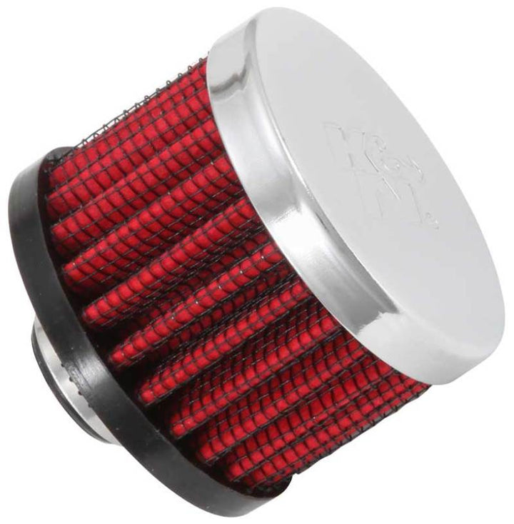 K&N Clamp On Rubber Base Crankcase Vent Filter 0.375in Flange ID x 2in OD x 1.5in Height - Bull Strap