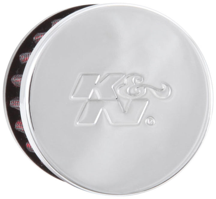 K&N Clamp On Rubber Base Crankcase Vent Filter 0.5in Flange ID 2in OD 1.5in Height - Bull Strap