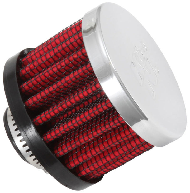 K&N Clamp On Rubber Base Crankcase Vent Filter 0.5in Flange ID 2in OD 1.5in Height - Bull Strap