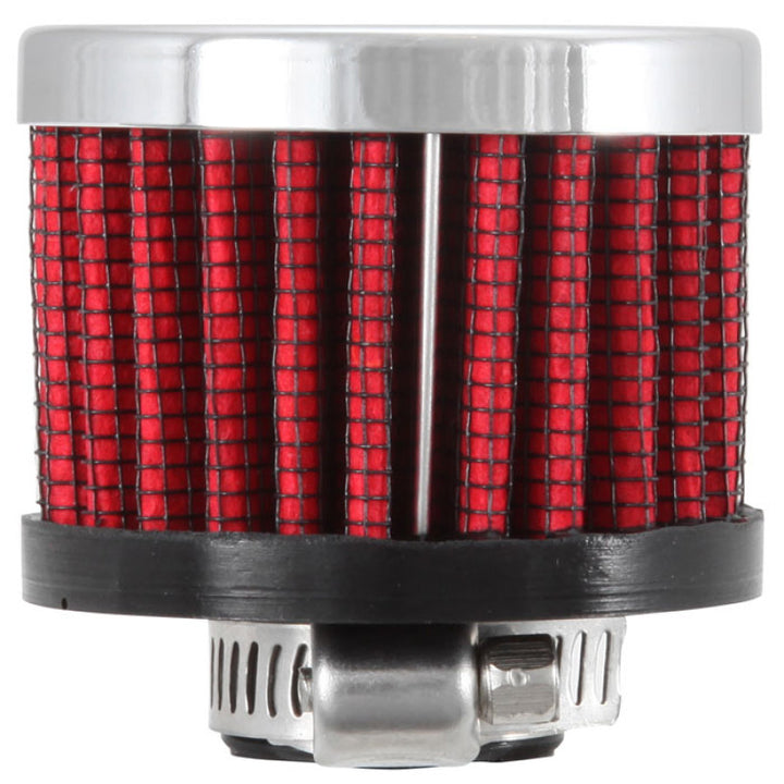 K&N Clamp On Rubber Base Crankcase Vent Filter 0.5in Flange ID 2in OD 1.5in Height - Bull Strap