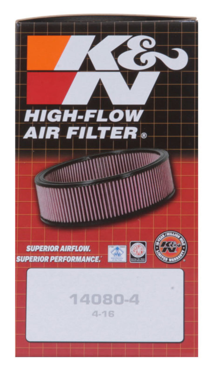 K&N Custom Air Filter Round 5-7/8in OD x 4-7/8in ID x 1.4/5in H - Bull Strap