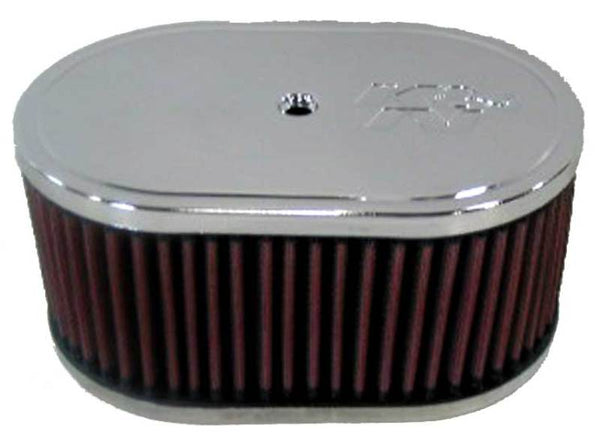 K&N Custom Oval Race Filter L=7inch W=4inch H=3.25inch - Bull Strap