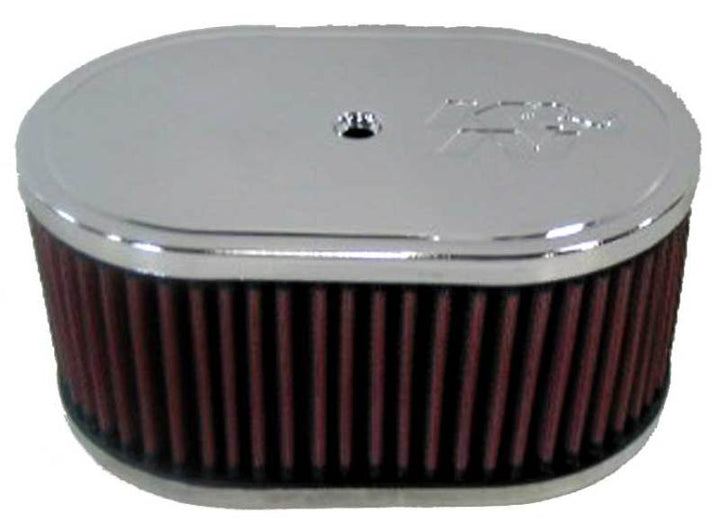K&N Custom Oval Race Filter L=7inch W=4inch H=3.25inch - Bull Strap